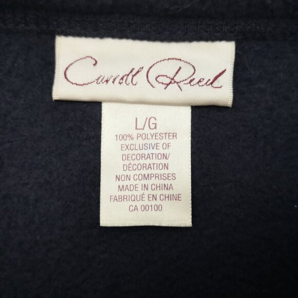 Carroll Reed Ladies Size Large Navy w/ White Accents Full Zip Fleece Jacket - Picture 3 of 9